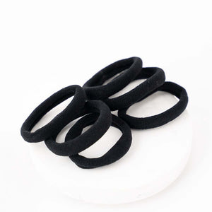 Unisex Black Thick Elastics - Set of 6