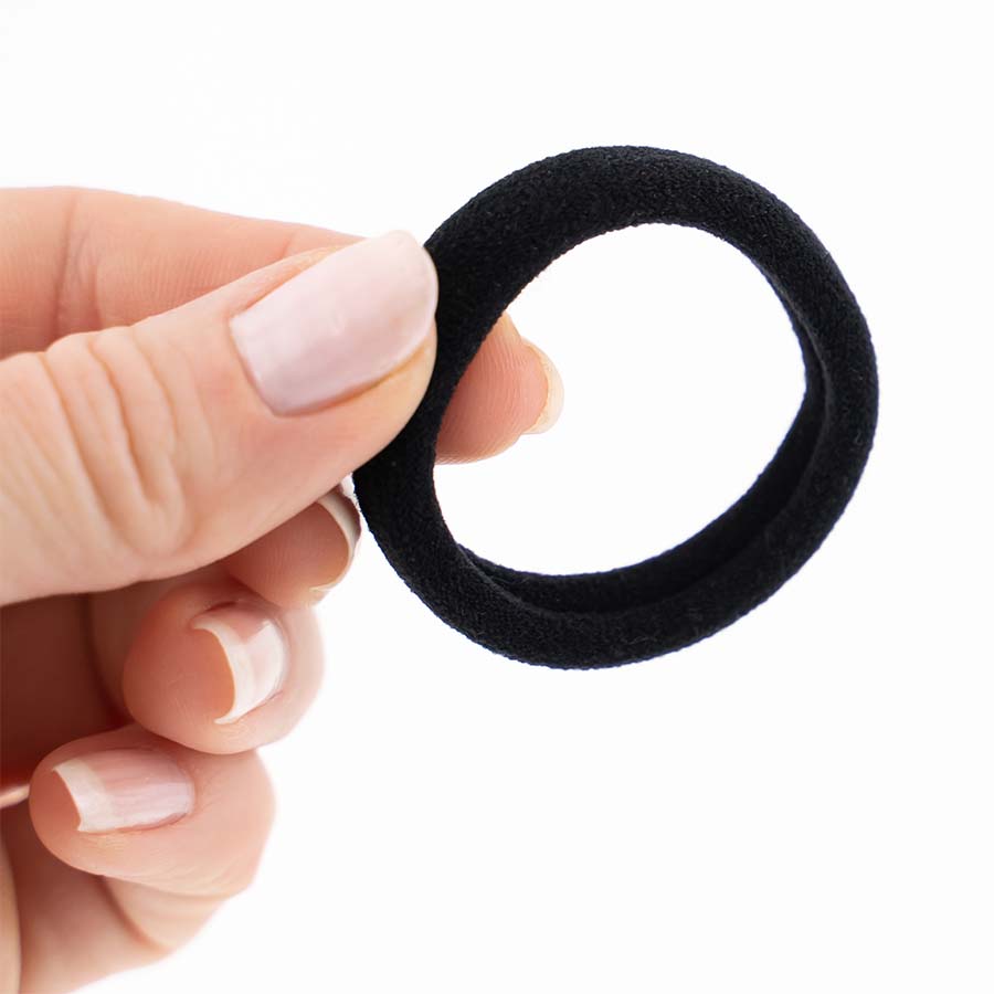 Unisex Black Thick Elastics - Set of 6