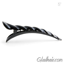 Load image into Gallery viewer, Black Plastic Barley Twist Beak Clip - 1 piece