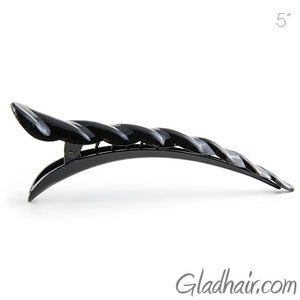 Black Plastic Barley Twist Beak Clip - 1 piece