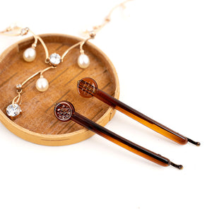 Medium Side Hair Clip Pin Button Style - Pair