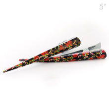 Load image into Gallery viewer, Large Metal Floral Beak Clip with Red Flowers - Pair