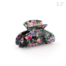 Load image into Gallery viewer, Black Small Floral Hair Claw