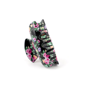Black Small Floral Hair Claw