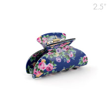 Load image into Gallery viewer, Blue Small Floral Hair Claw