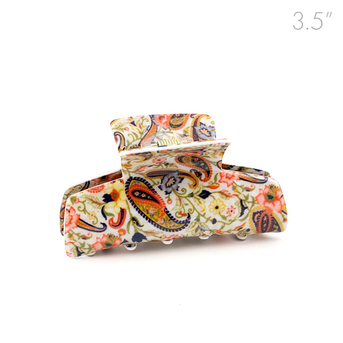 Paisley Orange Medium Hair Claw