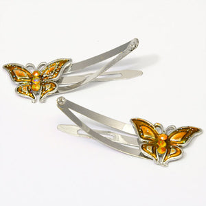 Epoxy Butterfly Shaped Metal Sleepies - Pair
