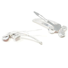 Load image into Gallery viewer, Silver Sleepies with Green Butterfly Top and Two Crystals - Pair