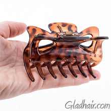 Load image into Gallery viewer, Tortoise and Black Plastic Hair Clamps - Pair