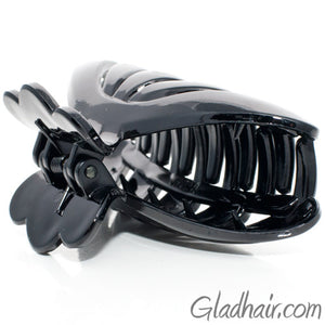 Black Medium Flower Style Curved Sided Plastic Claw