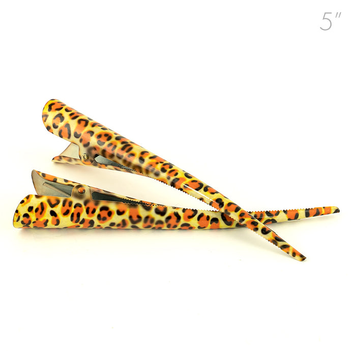 Large Beak Clip Natural Colored Animal Print - Pair