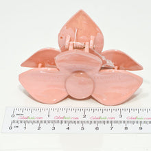 Load image into Gallery viewer, Orange Pastel Colored 3 Petal Flower Clamp