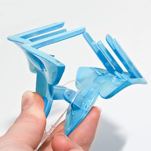 Blue Pastel Colored 3 Petal Flower Clamp