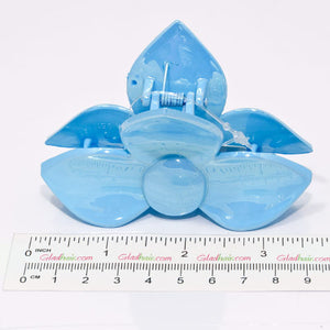 Blue Pastel Colored 3 Petal Flower Clamp
