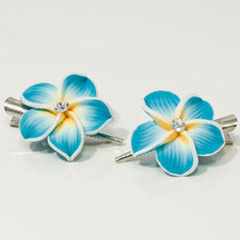 Load image into Gallery viewer, Fimo Flower on Silver Beak Clip - Pair
