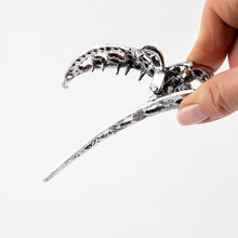 Load image into Gallery viewer, Flower Shaped Vintage Metal Beak Clip with Red Stones