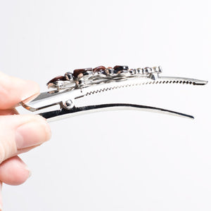 Metal Silver Beak Clip with Crystal Butterfly Design - 1 piece
