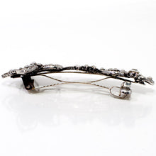 Load image into Gallery viewer, Vintage Silver Color Barrette with Flower and Tails