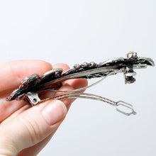 Load image into Gallery viewer, Vintage Silver Color Barrette with Flower and Tails