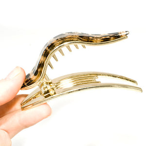 Animal Print Gold Plastic Forked Beak Clip