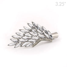 Load image into Gallery viewer, Greek Style Leaf with Crystals on Small Metal Beak Clip