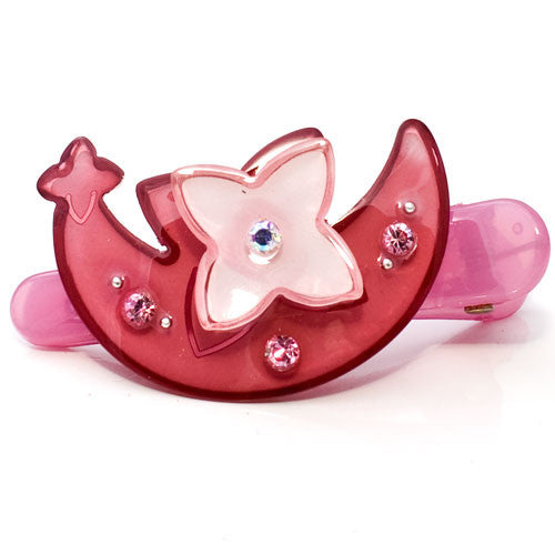 Moon and Flower Style Acrylic Beak with Rhinestones - 1 piece