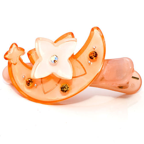 Moon and Flower Style Acrylic Beak with Rhinestones - 1 piece