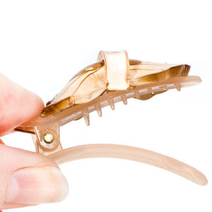 Acrylic Bow on Small Alligator Beak Clip - 1 piece