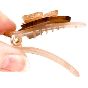 Flower Shaped Acrylic Beak Clip with Crystals - 1 piece