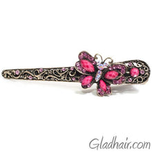 Load image into Gallery viewer, Metal Butterfly Style Beak Clip with Crystals