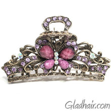 Load image into Gallery viewer, Metal Butterfly Style Hair Claw with Crystals