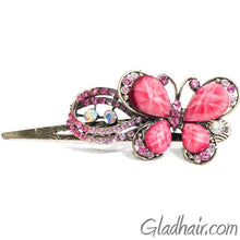 Load image into Gallery viewer, Metal Large Butterfly Style Beak Clip with Crystals