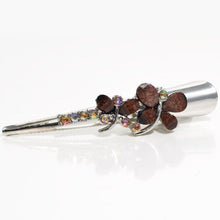 Load image into Gallery viewer, Metal Silver Beak Clip with Crystal Butterfly Design - 1 piece