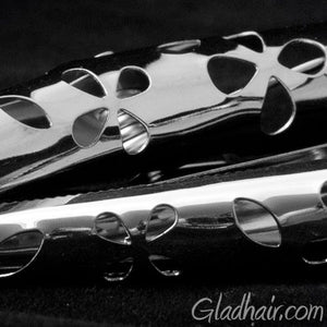 Metal Silver Beak with Cut Out Flower Design - Pair