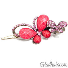 Load image into Gallery viewer, Metal Two Butterflies Style Beak Clip with Crystals