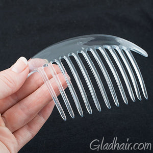 French Interlocking Combs Pony Clear Shell - Pair