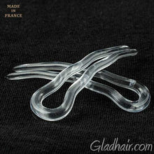 Load image into Gallery viewer, Small French Crink Clear Hair Pins - Pair