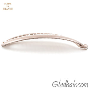 French Large Beige Pearlized Colored Banana Pony Clip