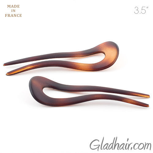 French Matt Crink Hair Pins - Pair
