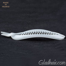 Load image into Gallery viewer, French Twisted Lock Style Silver Matte Banana Hair Clip
