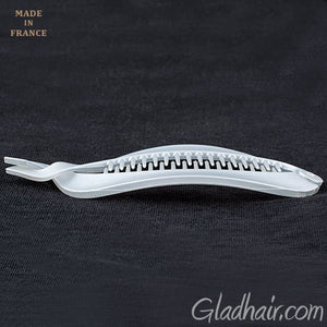 French Twisted Lock Style Silver Matte Banana Hair Clip