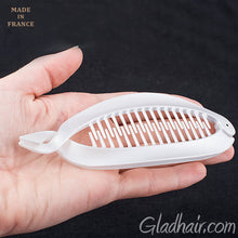 Load image into Gallery viewer, French Twisted Lock Style Silver Matte Banana Hair Clip