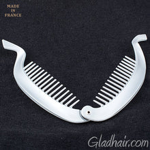 Load image into Gallery viewer, French Twisted Lock Style Silver Matte Banana Hair Clip