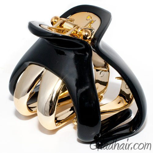 Octopus Shaped Plastic Hair Claw with Gold Teeth