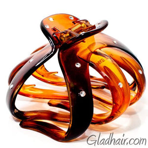 Octopus Shaped Plastic Hair Claw with Stones