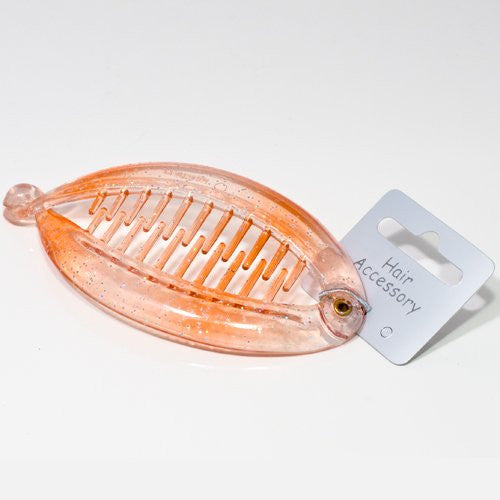 Plastic Translucent Glitter Fish Clip