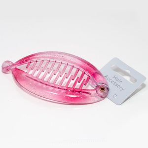 Plastic Translucent Glitter Fish Clip