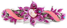 Load image into Gallery viewer, Swarovski  Crystals Purple with Pink Flower Automatic Barrette