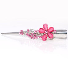 Load image into Gallery viewer, Shiny Silver Beak Clip with Flower Decoration - 1 Piece 