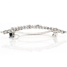 Load image into Gallery viewer, Rhodium Silver Colored Barrette with Crystals